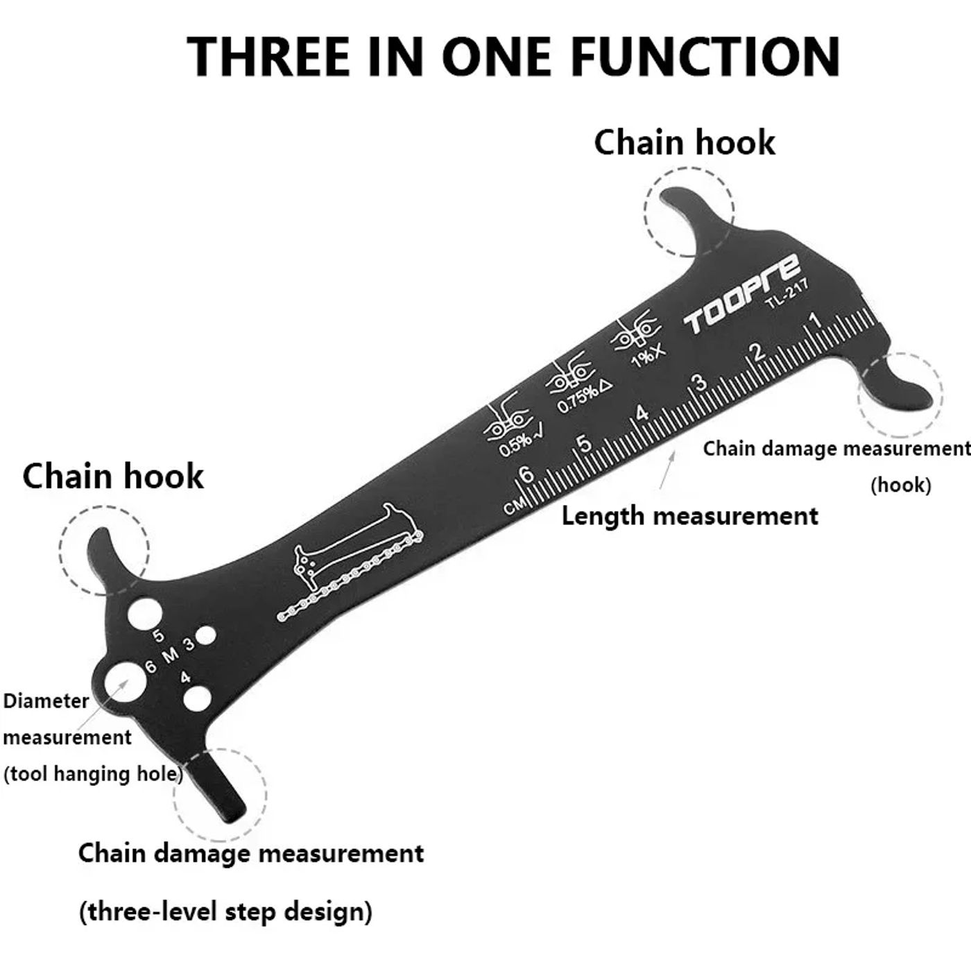 Description Picture 4 of itemBicycles Chain Wear Indicators Checker Cycling Chain Gauge Measurement Ruler Road Bike Chain Repair Tool Enduring