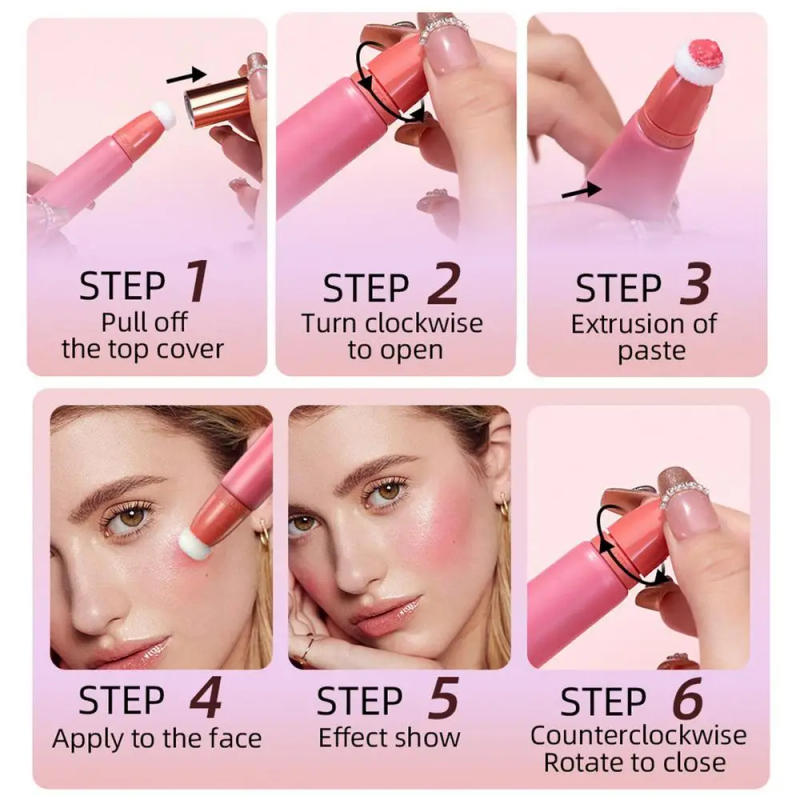 Description Picture 2 of itemBlush Highlighter Stick Face Liquid Blusher Natural Cream Cheek Eye Tint Peach Blush Contour Blush Brighten Cheek Cosmetic