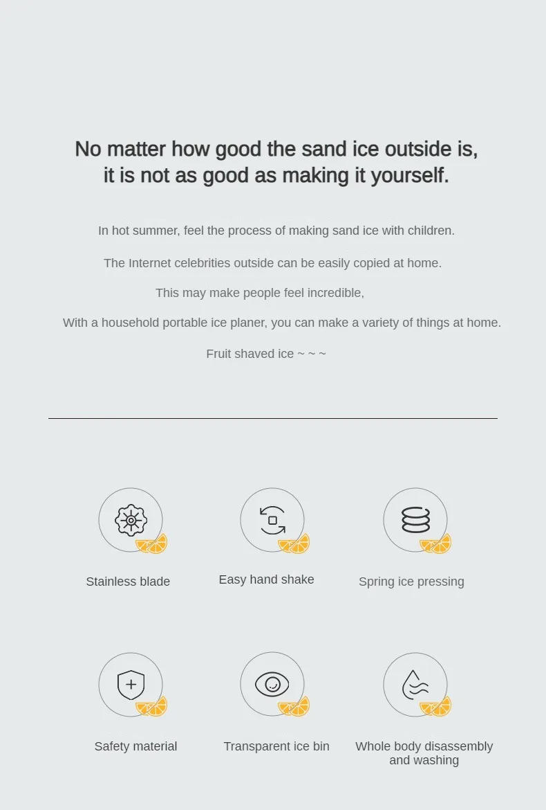 Description Picture 3 of itemStainless Steel Ice Crusher Mini Ice shavers Chopper Manual Snow Cone Smoothie Maker Ice Block Breaking Machine slush machine