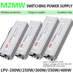IP67 Waterproof Switching Power Supply LPV 200W 250W 300W 350W 400W AC/DC 12V 24V 36V 48V Constant Voltage LED Driver CCCV SMPS