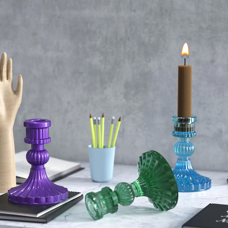 Description Picture 4 of itemNordic Candlestick Silicone Molds for DIY Plaster Cement UV Epoxy Resin Candle Holder Home Decor Handmade Gift Table Ornament