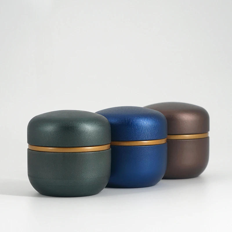 Description Picture 2 of itemTinplate Box Japanese Style Round Iron Can Metal Flower Tea Food Packaging Container Tea Caddies