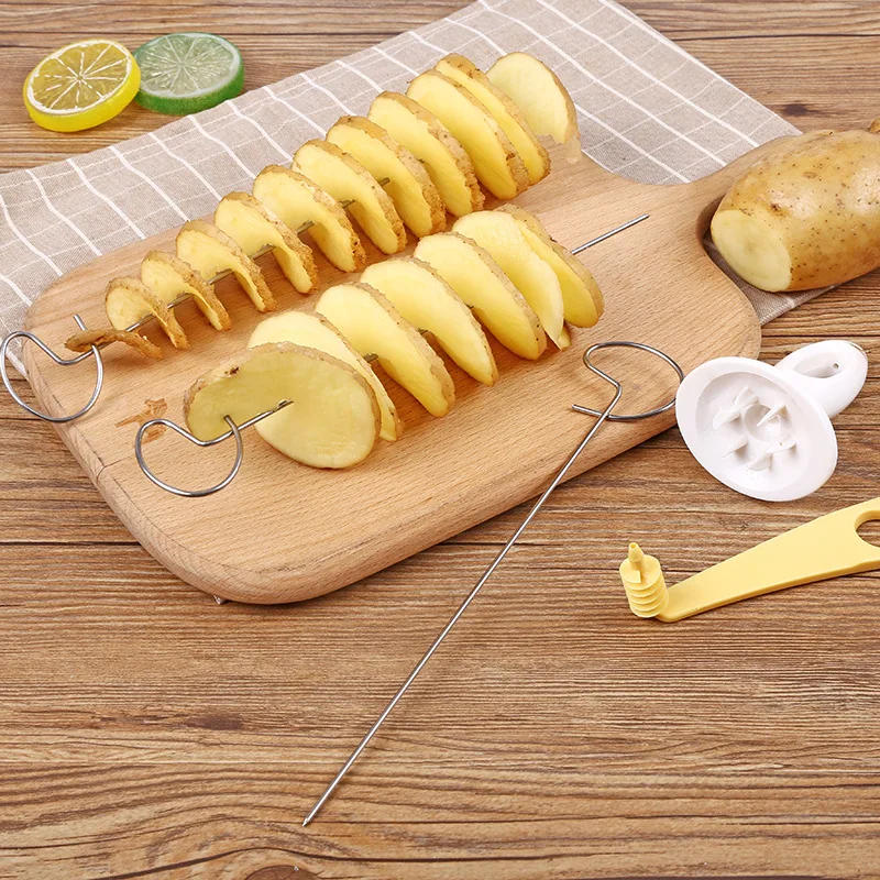 Description Picture 2 of itemSpiral Potato Cutter Twisted Slice Potato Tower Whirlwind Potato Cut Diy Creative Fruit And Vegetable Spiral Slicer For Kitchen