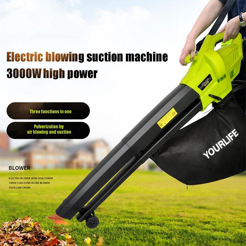 Description Picture 2 of item3000W Electric Blowing Cleaner 3 In 1 Vacuum Dust Collector/Blower Machine Garden Leaf Collecting Shredder Blowing Cleaner