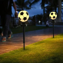 LED Solar Soccer Atmosphere Lights Outdoor Waterproof Garden Decoration Solar Powered Lamp World Cup Yard Lawn Football Lamps