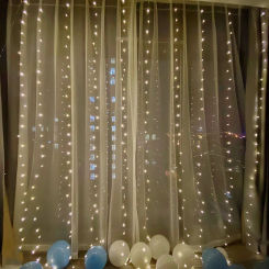 LED Curtain Lights Home Christmas Decorations for 6M 8 Modes Remote Led Fairy String Lights Bedroom Festoon Party Wedding Decor