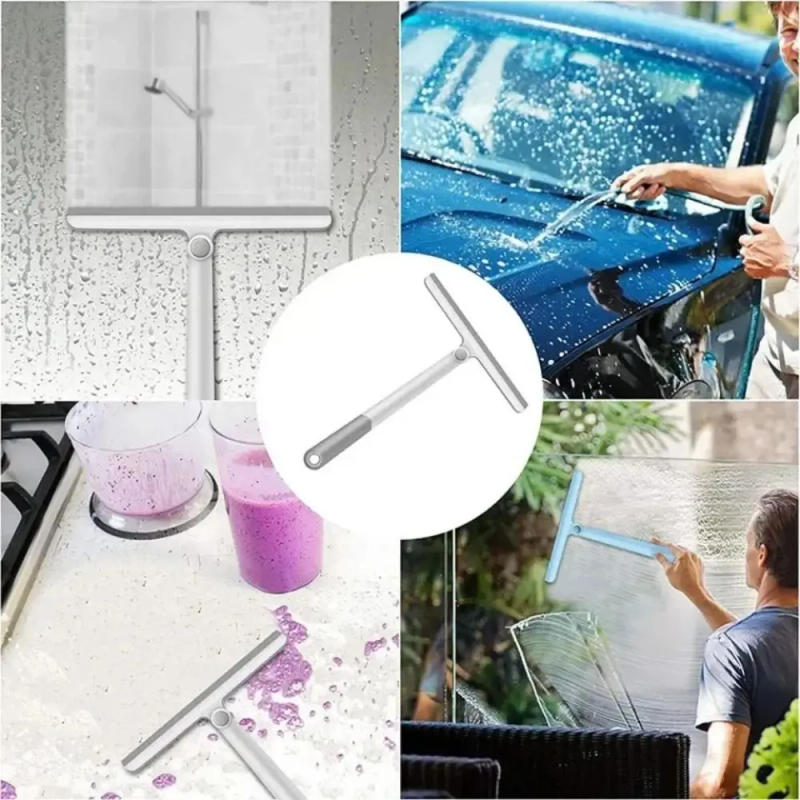Description Picture 3 of itemNew PP 360 Degree Shower Squeegee TPR White Glass Wiper Squeegee Cleaner Shower Use