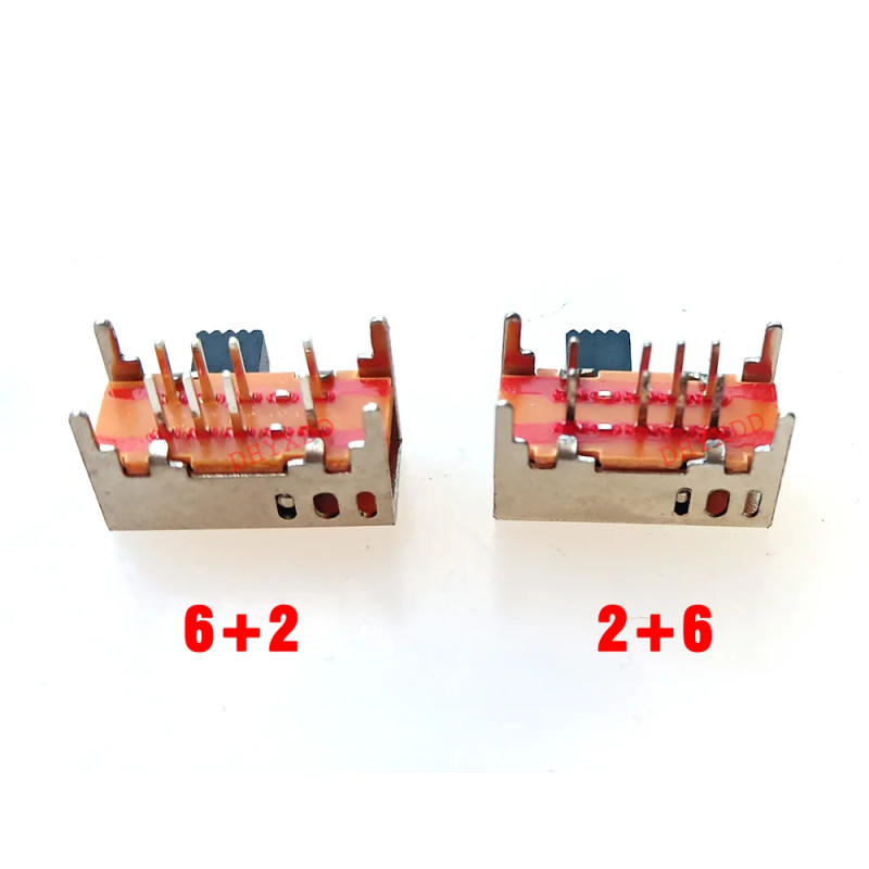 Description Picture 4 of item10PCS SK23D05 G6 Panel PCB 8 Pin 3 Position 2P3T DP3T Slide Switch Side Knob Straight Foot Switch Handle Toggle Power Switch