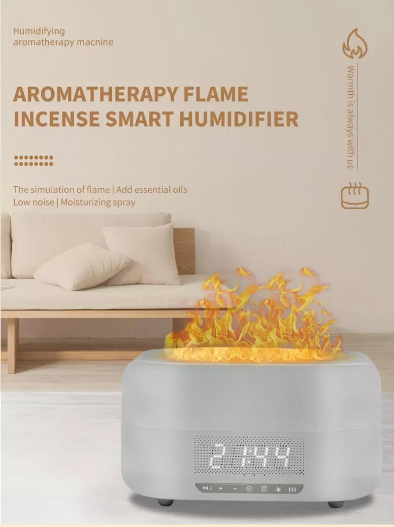 Description Picture 2 of item2022 Defuser Essential Oil Ultrasonic Aromatherapy Flame Air Humidifier Aroma Diffuser Machine