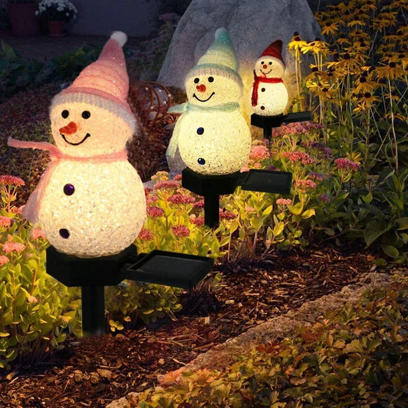 Description Picture 3 of itemLED Snowman Solar Garden Light Outdoor Ground Stake Light Solar Powered Xmas Pathway Lights For Christmas Lawn Yard Decoration