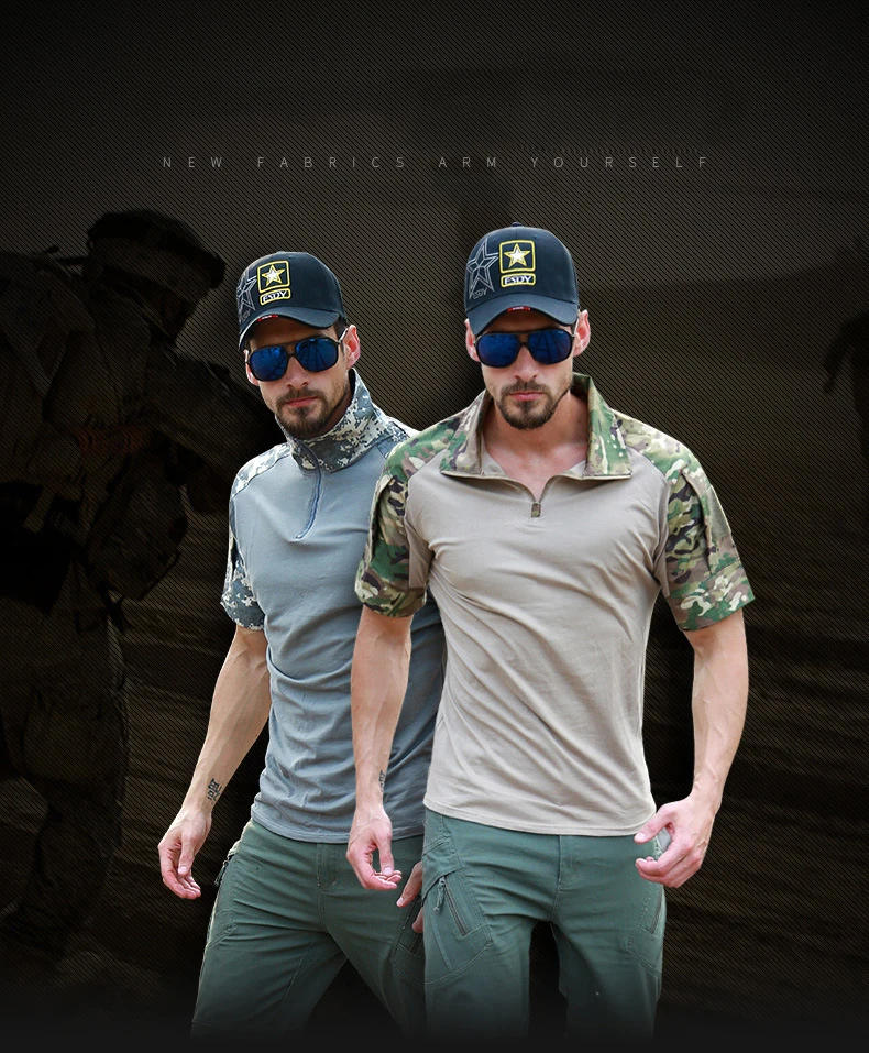 Description Picture 5 of itemTactical T-Shirts Men Sport Outdoor Tee Quick Dry Short Sleeve Shirt Hiking Hunting Combat Men Clothing Breathable