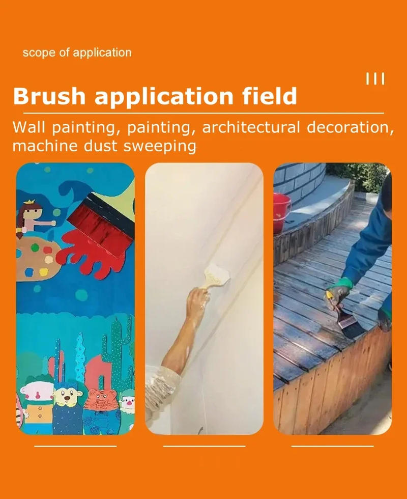 Description Picture 2 of itemPremium Paint Brushes for Detail Work - High-Quality Nylon Bristles, Long Wooden Handles - Perfect for Touch-Ups and Edging