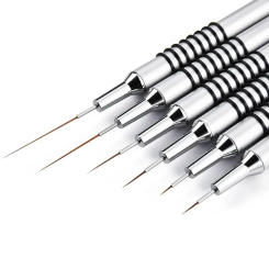 new 6Size Nail Art Liner Brushes 5/7/9/11/20/25mm Painting Nail Brush Dotting Drawing Tool Long Lines Thin Details Manicure pen
