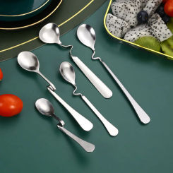 Hanging Cup Coffee Stirring Spoon Long Handle Stainless Steel Mixing Scoop Coffeeware Tableware Decor for Kitchen Accessories