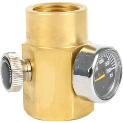 D0AB CO2 Refill Adapter Connector CO2 Adapter for Sodas Streams Water Makers 2000psi Pressure Gauge Sodas Water Cylinder
