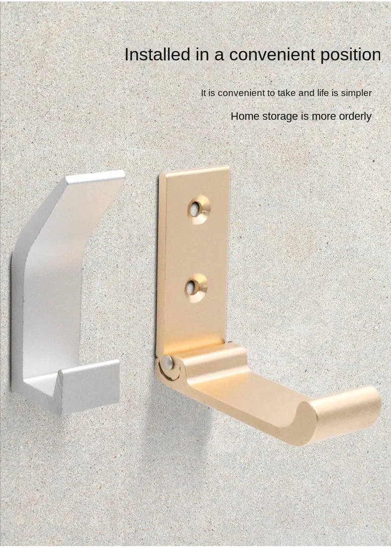 Description Picture 3 of itemAluminum Alloy Folding Solid Multifunctional Clothes Hook Door Wardrobe Coat Robe Hook Single