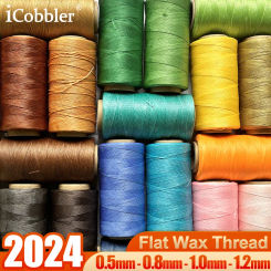 Flat Waxed Thread for Leather Sewing String Polyester Cord Stitching Bookbinding DIY Weave Craft 150D 0.8mm 210D 1.0MM 300 1.2mm