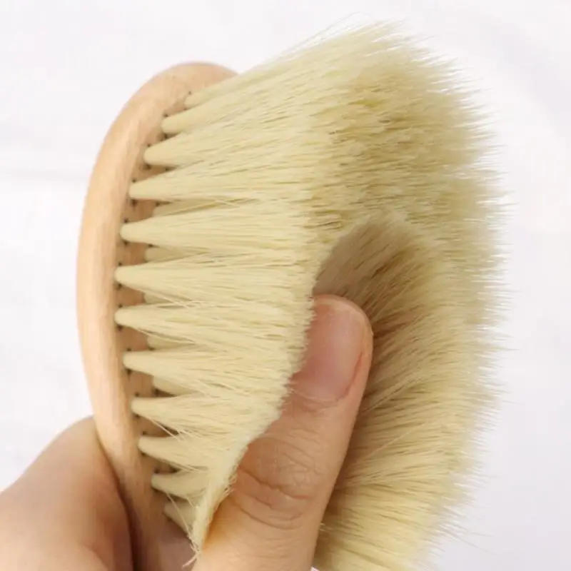 Description Picture 4 of item1PCS Wooden Brush Comb Neck Face Duster Barber Hair Sweeping Cutting Styling Tools