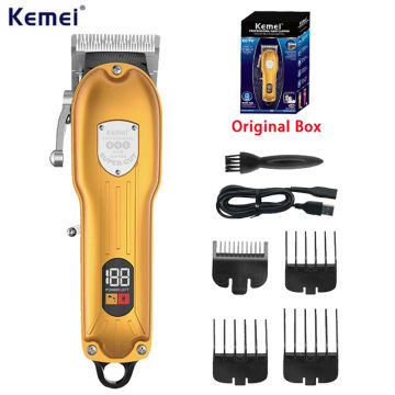 Kemei 10W Powerful Professional Hair Clippers For Men Barber All Metal Cordless Electric Hair Trimmer Cutting Set Hair Clipper