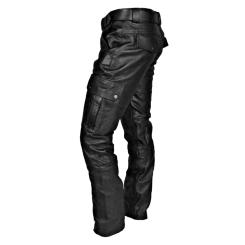 Vintage Gothic Leather Pants Mens Slim Fit Long Trousers Punk Black Cargo Pants Winter Business Work Wear Bottoms Streetwear