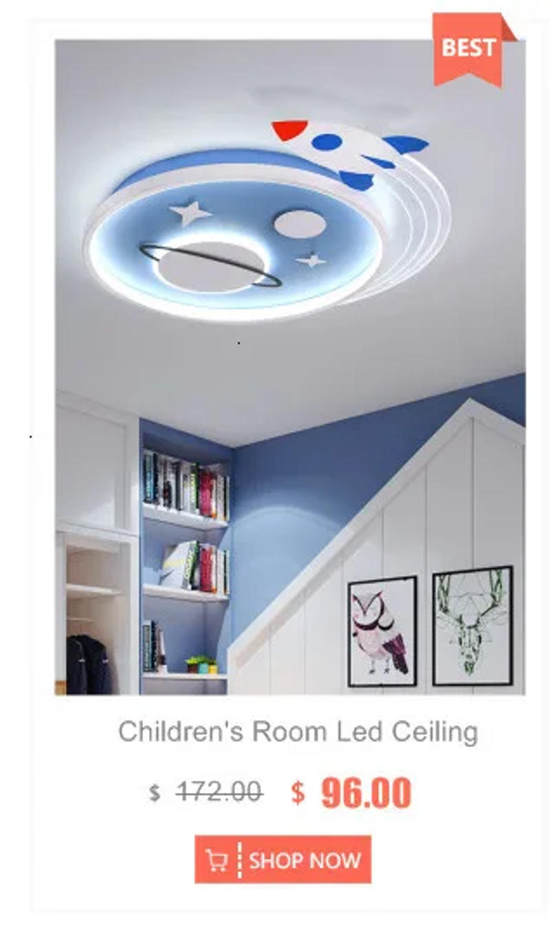 Description Picture 3 of itemAstronaut Space Planet Ceiling Lights Creative Cartoon Children's Living Room Lamp Modern Fashion Boy Bedroom LED Light Fixture