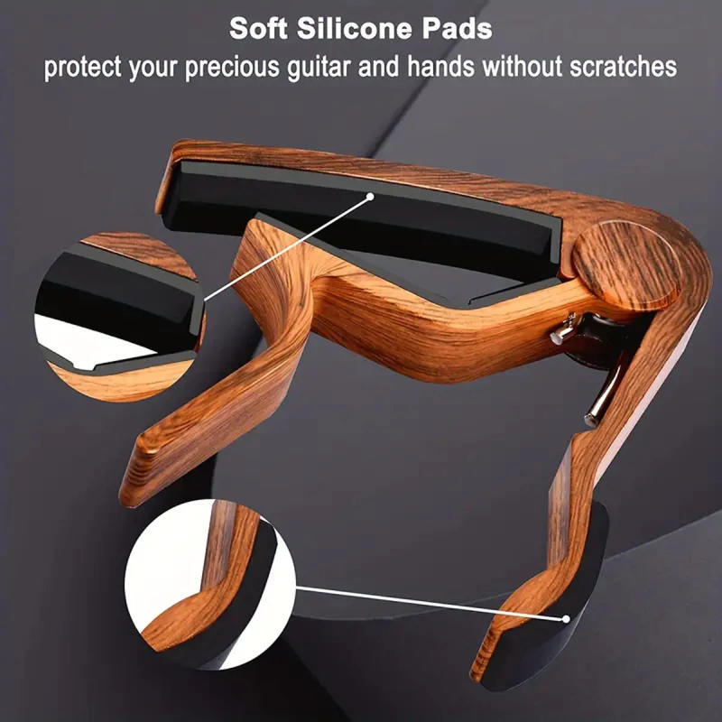 Description Picture 5 of itemHigh-Quality Zinc Alloy Guitar Capo with 5 Celluloid Plectrums (Random Colors) - Fits Acoustic, Electric, Classical, and Ukulele