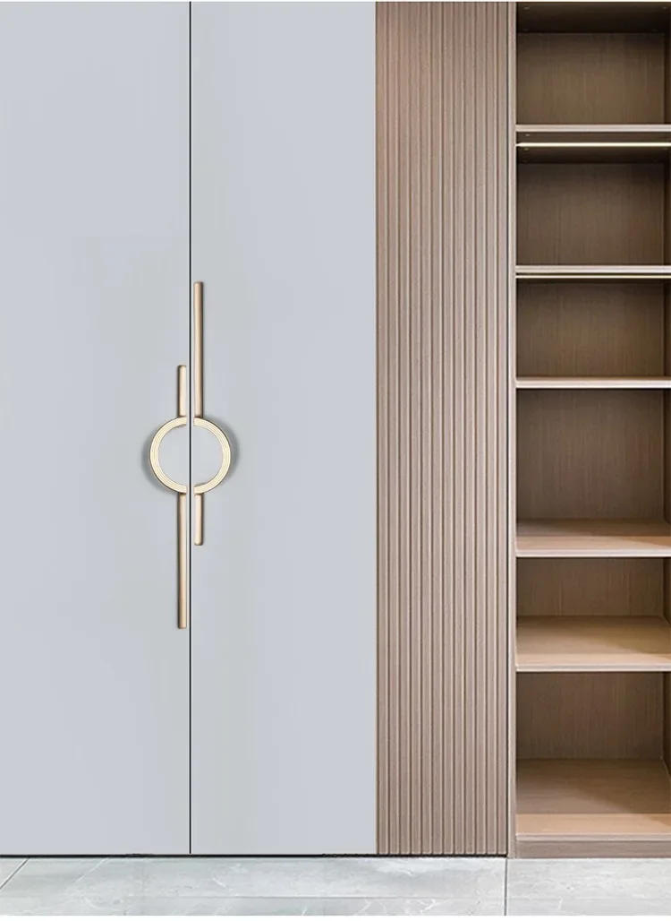 Description Picture 6 of itemGray/Gold Drawer Kitchen Cabinet Handle Door Pull Knob Modern Dresser Pull Handles Zinc Alloy  Furniture Hardware w/Screw