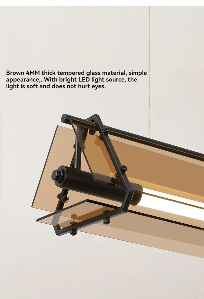 Description Picture 6 of itemNordic Led Long Tube Glass Pendant Lights For Dining Kitchen Table Living Room Design Glass Led Tube Chandelier Pendant Lamp