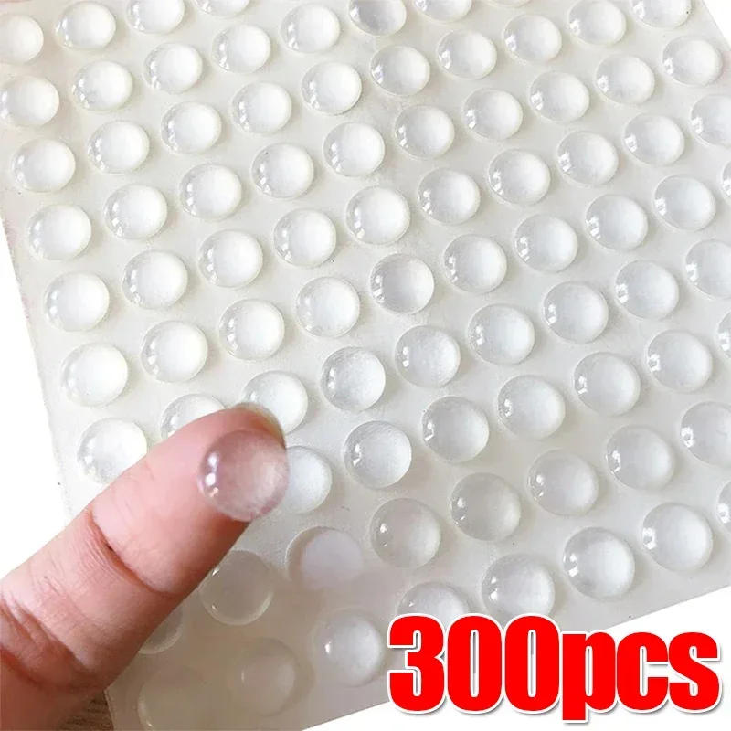 Description Picture 2 of item300/100pcs Self-Adhesive Clear Door Stop Rubber Damper Buffer Cabinet Bumpers Silicone Furniture Dots Cushion Protective Pads