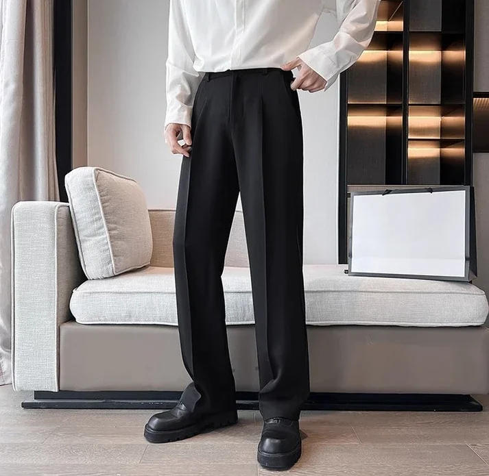 Description Picture 4 of itemFluid Man Suits Pants Plus Big Size Draped Trousers for Men Thin Casual Vintage Korean Reviews Many Style Clothes New In Spring