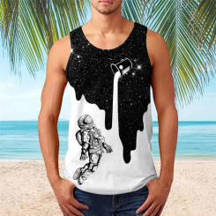 Astronauts Puzzle 3D Printed Tank Top For Men Clothes Harajuku Fashion Graffiti Art Graphic Vest Casual Hawaiian Male Waistcoat