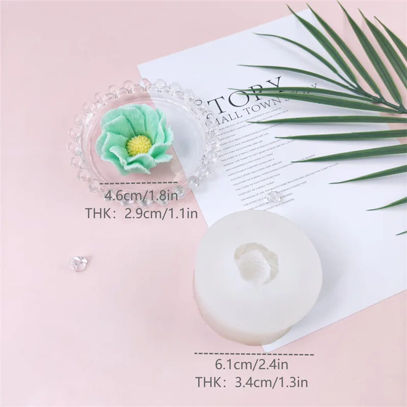 Description Picture 6 of itemNew 3D Flowers Silicone Mold DIY Rose Flower Candle Making Kit Handmade Soap Plaster Chocolate Mold