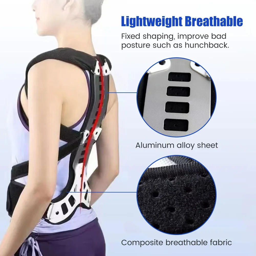 Description Picture 5 of itemAdjustable Back Brace Posture Corrector Women Men Back Straightener Trainer for Scoliosis & Hunchback Correction, Spine Support