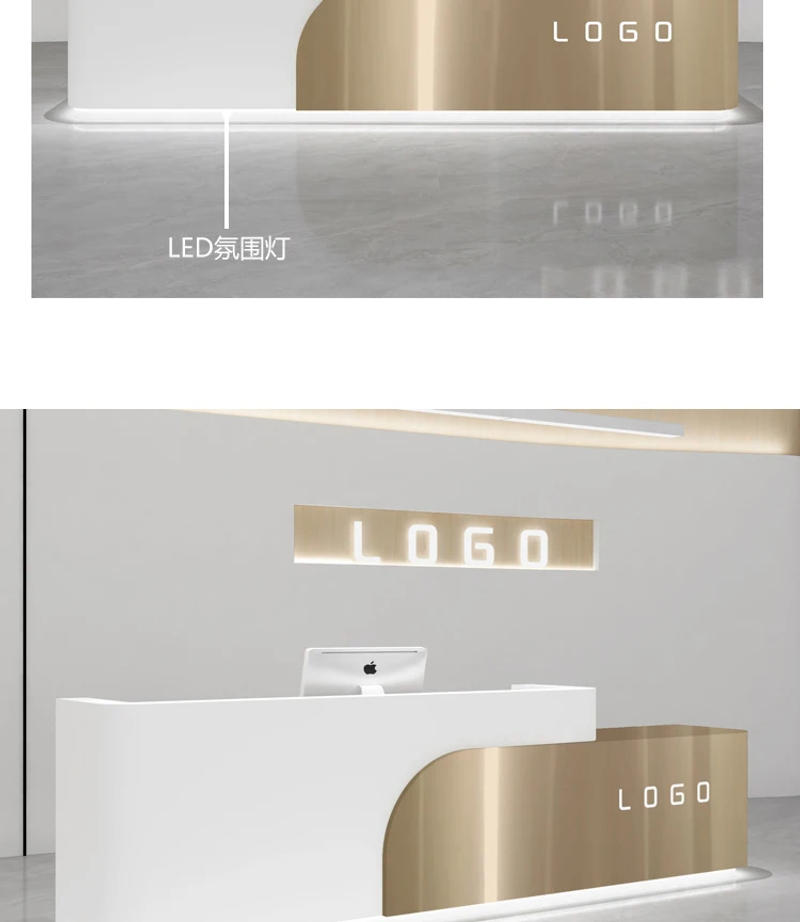 Description Picture 4 of itemCashier Beauty Reception Desks Conference Office Front Luxury Store Nail Reception Desks Hotel Scrivania Ufficio Furniture