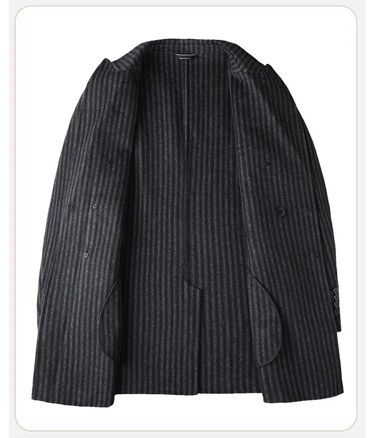 Description Picture 5 of itemNew Arrival Fashion Suepr Large Winter Men's Mid Length Double Breasted Double-sided Woolen Coat Plus Size 3XL4XL5XL 6XL 7XL 8XL