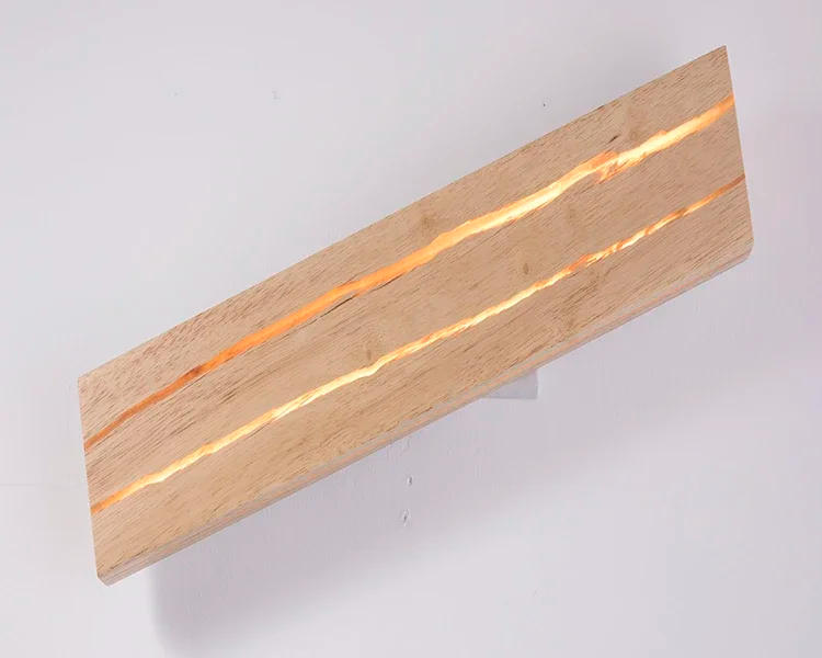 Description Picture 6 of itemNordic Cracked Wood Led Wall Mounted Lamp for Hallway Aisel Living Room Bedroom Sconce Light Wooden Background Decoration Indoor