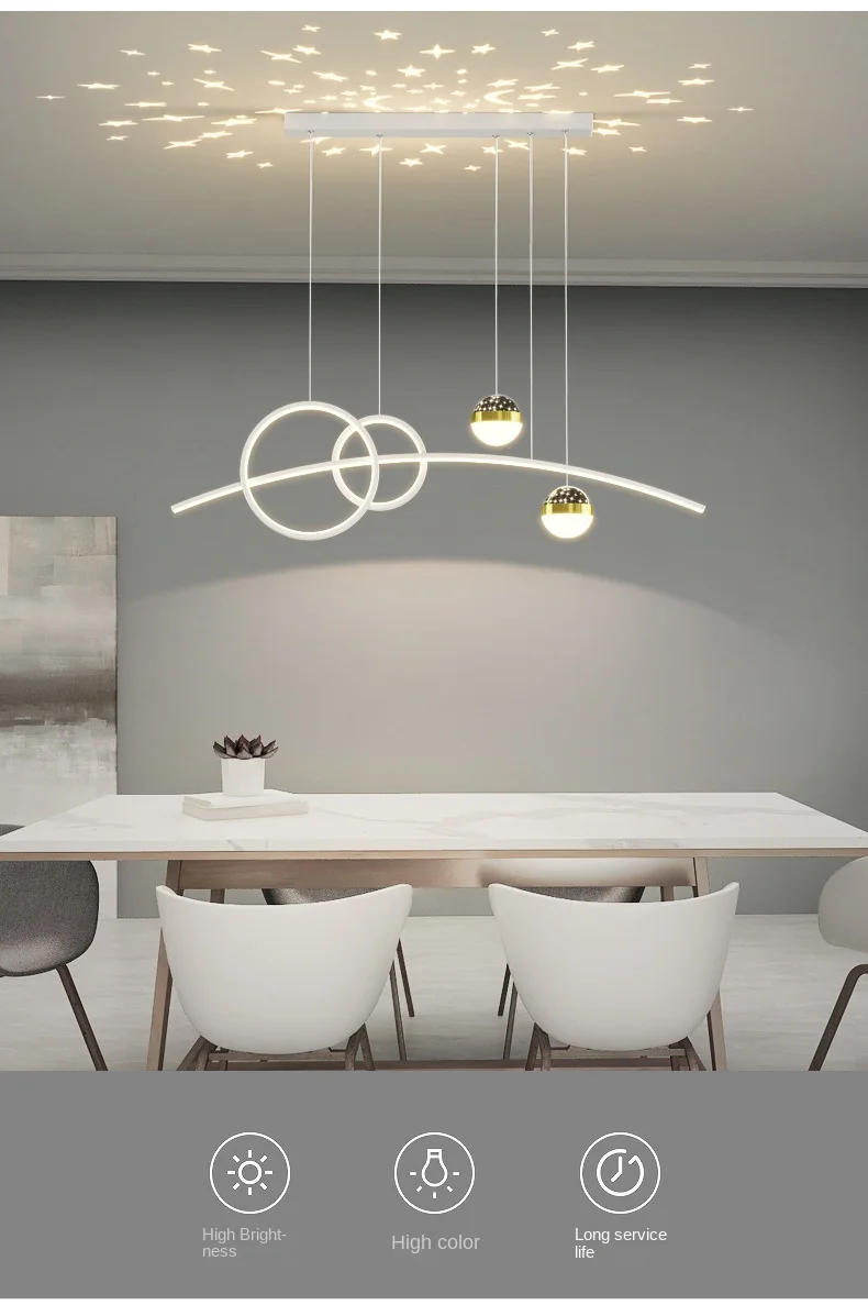 Description Picture 5 of itemRestaurant Pendant Lights, Modern and Minimalist Bar Lighting Fixtures Long Table Lights Creative Restaurant