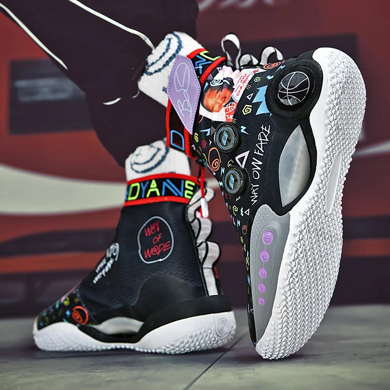 Description Picture 6 of itemHigh-top Men Basketball Shoes Kids Women Breathable High Street Basket Shoes Brand Design Sneakers Original Walking Sports Shoes