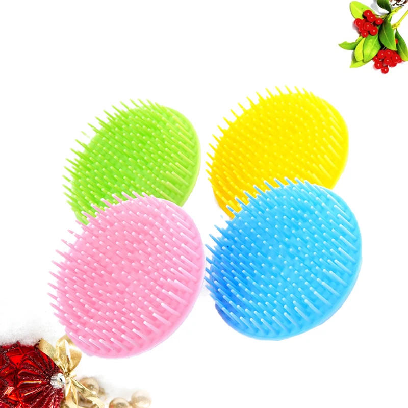 Description Picture 2 of item4Pcs Shampoo Brush Hairdressing Massage Comb Hair Brush Shower Bath Brush for Home Barber Shop (Assorted Color)