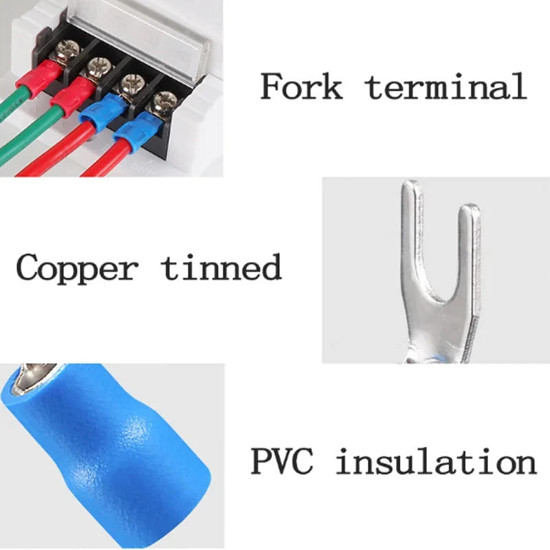 Description Picture 5 of itemSV Type Wire Spring Terminal Fork U Y PVC Insulate Ferrules Block Spade Cold Press Cable End Crimp Connector SV1.25-SV5.5