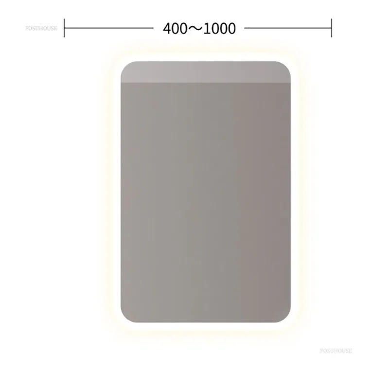 Description Picture 2 of itemNordic Smart Bath Mirrors Square Touch Screen Bathroom Mirror Bathroom Fixture Home Wall-mounted Lighted Anti-fog Makeup Mirrors