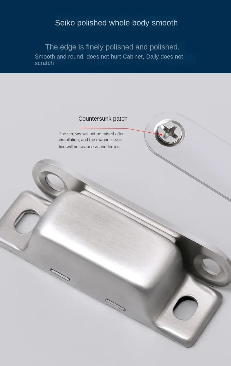 Description Picture 5 of itemmodern Stainless steel cabinet door magnetic suction wardrobe door force  door touch bead cabinet  lock