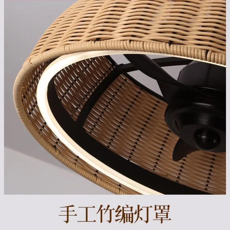 Description Picture 5 of itemCeiling Fans Rattan Boho Handwoven Wicker Lampshade Home Deco Interior Lighting Decoration LED Lampshade