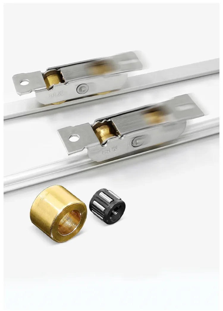 Description Picture 2 of item1 piece of 88 type stainless steel copper concave wheel sliding door guide rail door and window pulley roller hardware accessory
