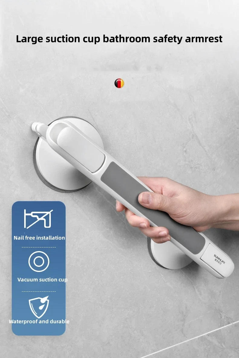 Description Picture 2 of itemShower Handle Grab Bar with Strong Suction Cup for Bathtubs and Showers Shower Safety Hand Rail No Drill Bathroom Balance Bar