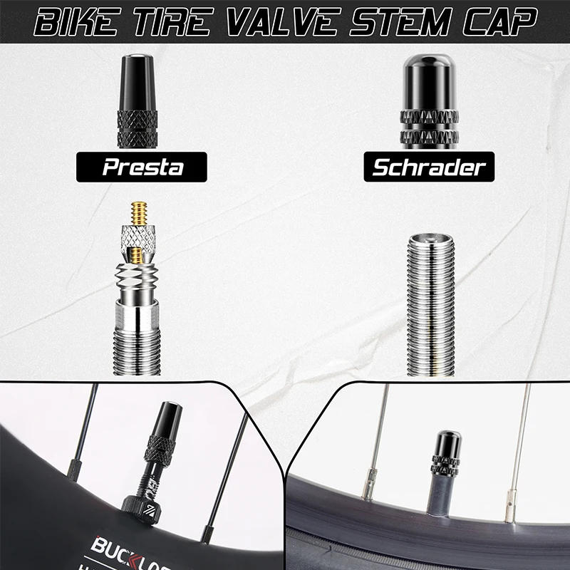 Description Picture 4 of itemBUCKLOS Bicycle Tubeless Valve 40/44/55/60/80/100MM Bike Valve Cap Bicycle Valves Adapter F/V To A/V Road Bike Presta Valves