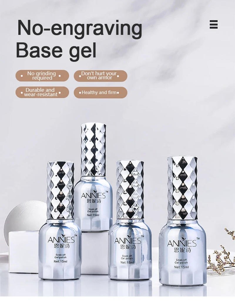 Description Picture 2 of itemRubber Transparent Primer Engrave Free Grinding Base Gel Enamel Remover UV Gel Nail Art Manicure Base Coat