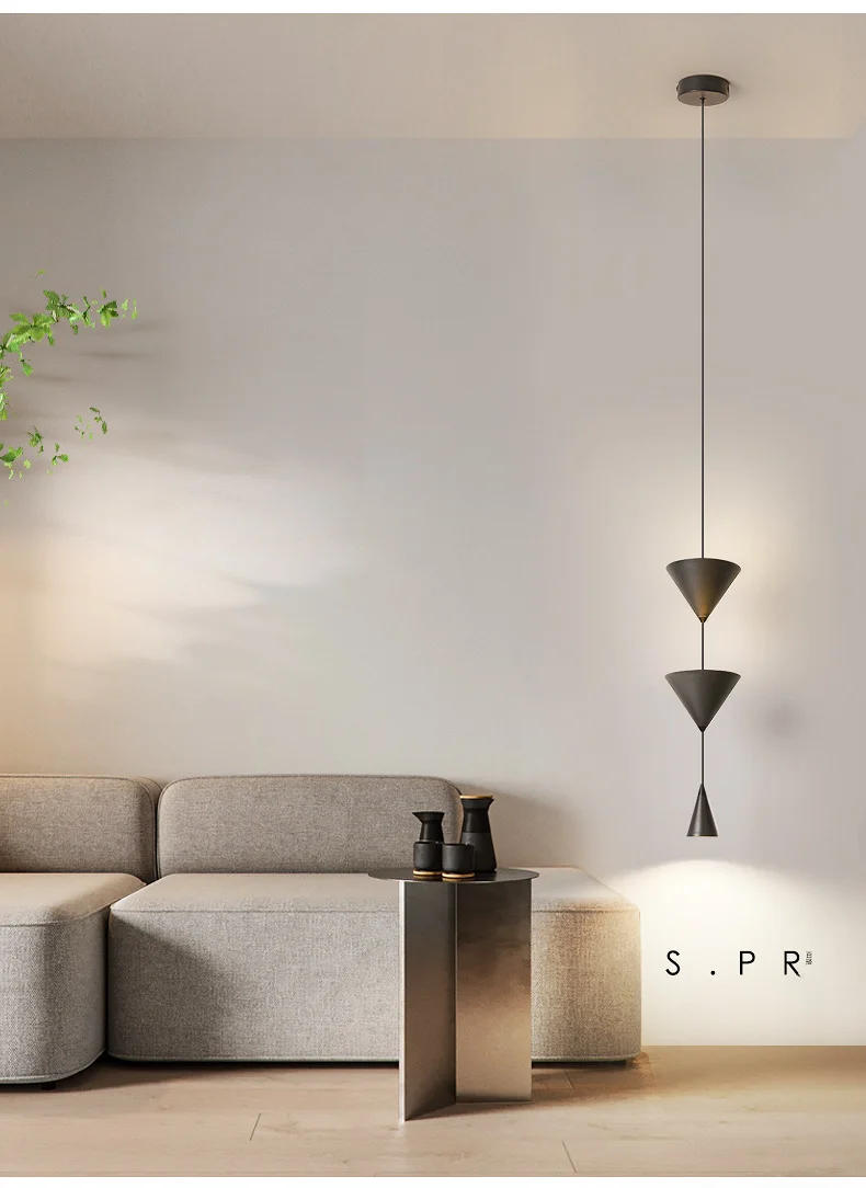 Description Picture 6 of itemModern Simple Chandelier Living Room Background Wall Restaurant Bar Creative Bedroom Bedside Pendant Light Fixture Indoor Decor