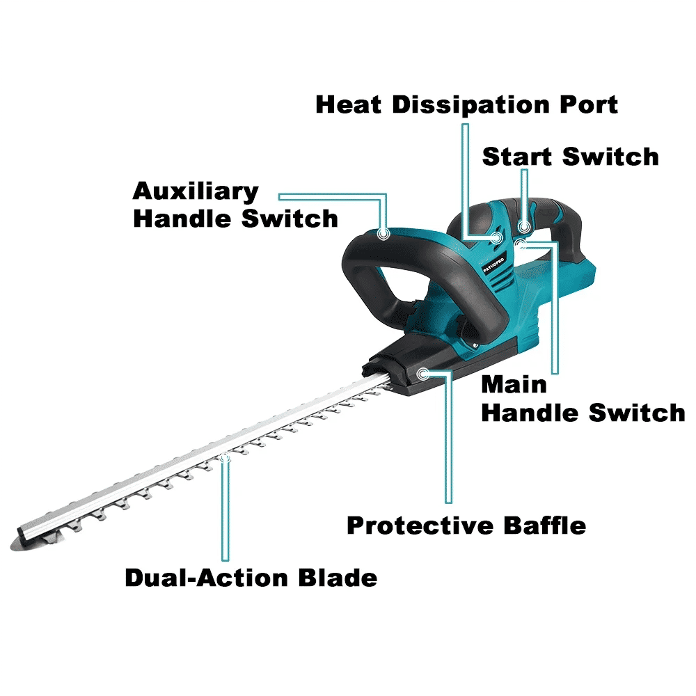Description Picture 5 of item480MM Cordless Electric Hedge Trimmer Rechargeable Multifunction Double Blades Garden Lawn Mower Tools For Makita 18V Battery