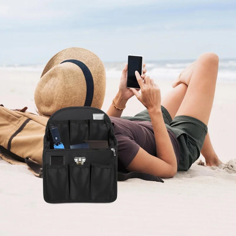 Description Picture 3 of itemOrganizer Bags For Travel Liner Organizer Insert Storage Container Shoulder Bag Interior Multi-function Bags Portable Travel